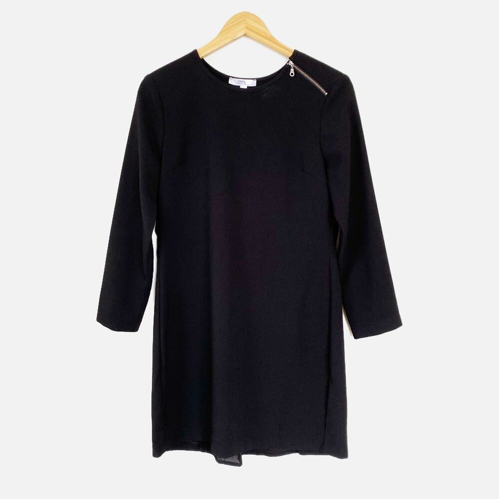 NWT DREW Pleated Back Shift Dress Black Small